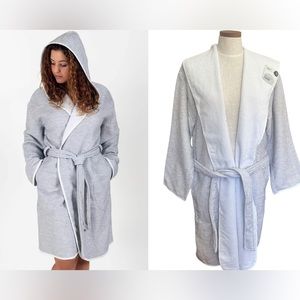 Sorema New York Women’s Hooded Bathrobe Sz S Portugal Made‎ 100% Cotton Pockets
